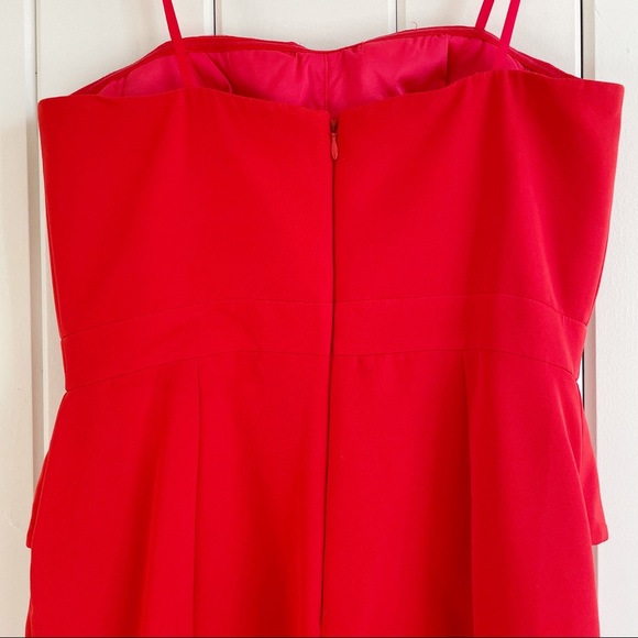 Aidan by Aidan Mattox Red Peplum Cocktail Dress - Picture 6 of 9